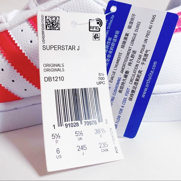 Adidas Superstar Holographic Pink White Sneakers - Picture 8 of 8